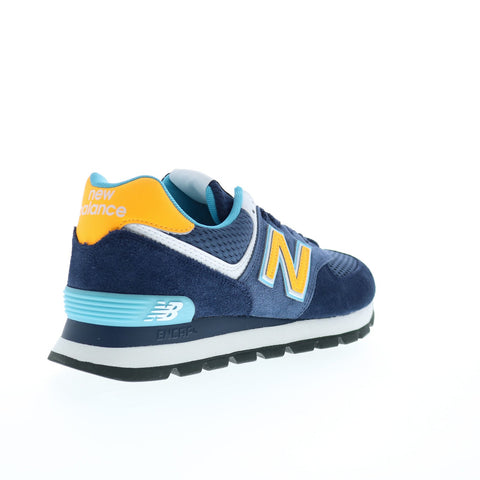 New Balance 574 ML574DU2 Mens Blue Suede Lace Up Lifestyle Sneakers Shoes