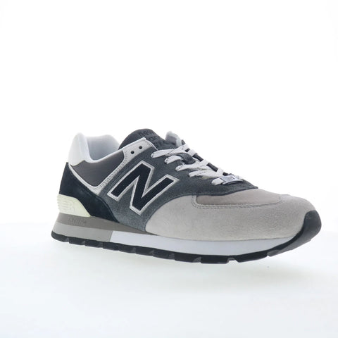 New Balance 574 Rugged ML574DWA Mens Gray Suede Lifestyle Sneakers Shoes