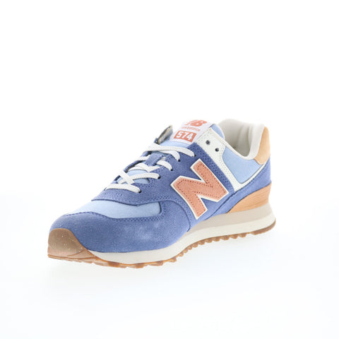 New Balance 574 ML574RA2 Mens Blue Suede Lace Up Lifestyle Sneakers Shoes