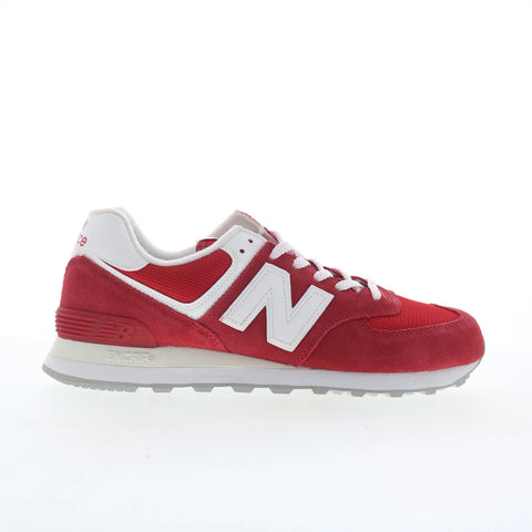 New Balance 574 ML574PI2 Mens Red Suede Lace Up Lifestyle Sneakers Shoes