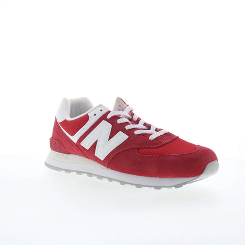 New Balance 574 ML574PI2 Mens Red Suede Lace Up Lifestyle Sneakers Shoes