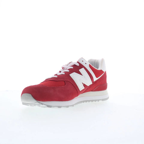 New Balance 574 ML574PI2 Mens Red Suede Lace Up Lifestyle Sneakers Shoes