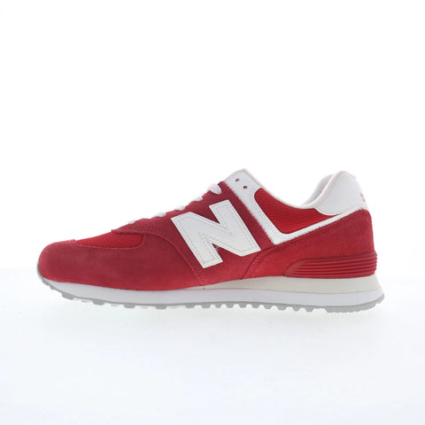 New Balance 574 ML574PI2 Mens Red Suede Lace Up Lifestyle Sneakers Shoes