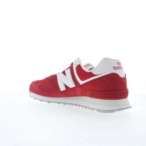 New Balance 574 ML574PI2 Mens Red Suede Lace Up Lifestyle Sneakers Shoes