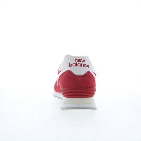 New Balance 574 ML574PI2 Mens Red Suede Lace Up Lifestyle Sneakers Shoes