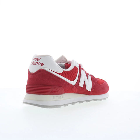 New Balance 574 ML574PI2 Mens Red Suede Lace Up Lifestyle Sneakers Shoes