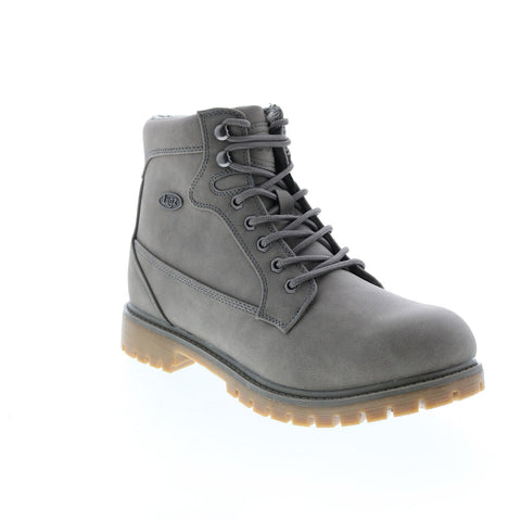 Lugz Mantle HI MMANTLHD-0823 Mens Gray Leather Lace Up Casual Dress Boots