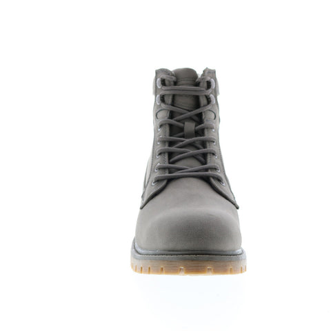 Lugz Mantle HI MMANTLHD-0823 Mens Gray Leather Lace Up Casual Dress Boots