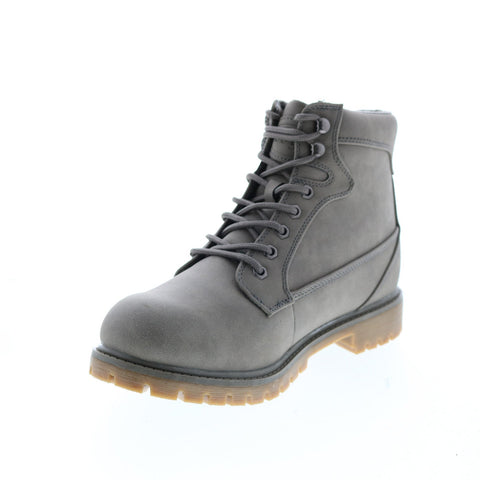 Lugz Mantle HI MMANTLHD-0823 Mens Gray Leather Lace Up Casual Dress Boots