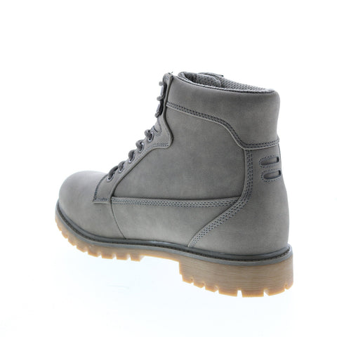Lugz Mantle HI MMANTLHD-0823 Mens Gray Leather Lace Up Casual Dress Boots