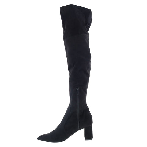Calvin Klein C Tiana MNA01 Womens Black Suede Zipper Casual Dress Boots