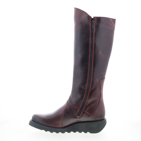 Fly London Mol MOL912FLY-025 Womens Burgundy Leather Casual Dress Boots