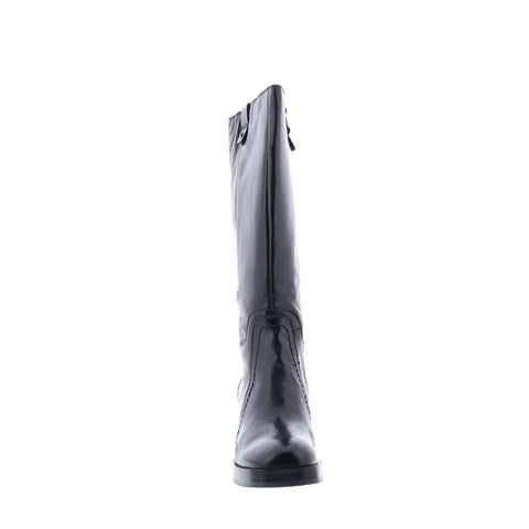 Miz Mooz Mollie Womens Black Leather Zipper Knee High Boots
