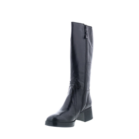 Miz Mooz Mollie Womens Black Leather Zipper Knee High Boots