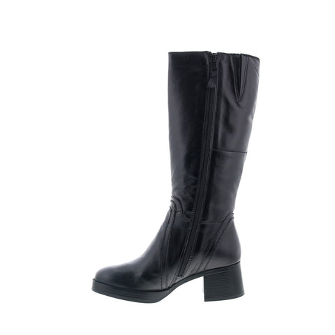 Miz Mooz Mollie Womens Black Leather Zipper Knee High Boots
