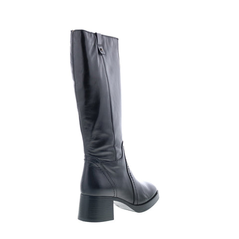 Miz Mooz Mollie Womens Black Leather Zipper Knee High Boots
