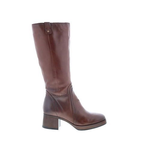Miz Mooz Mollie Womens Brown Leather Zipper Knee High Boots
