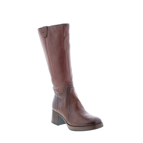 Miz Mooz Mollie Womens Brown Leather Zipper Knee High Boots