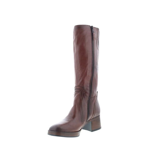 Miz Mooz Mollie Womens Brown Leather Zipper Knee High Boots