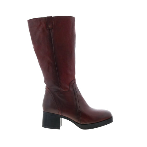 Miz Mooz Mollie Womens Red Leather Zipper Knee High Boots