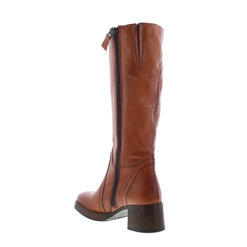Miz Mooz Mollie Womens Brown Leather Zipper Knee High Boots