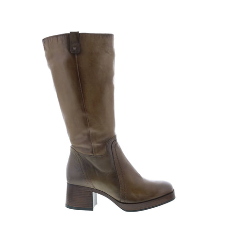 Miz Mooz Mollie Womens Green Leather Zipper Knee High Boots