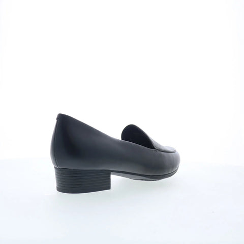 Trotters Monarch T1713-034 Womens Black Leather Slip On Loafer Flats Shoes