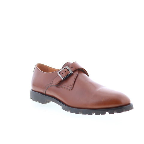 Zelli Italia Monk Strap Vibram Grip Sole Mens Brown Loafers Casual Shoes