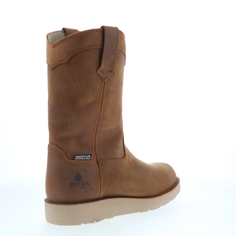 Rocky MonoCrepe Wedge 11" WP Work Boots Mens Brown Wide Work & Safety Boots