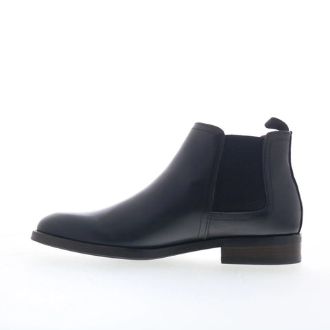 Steve Madden Montreux MONT10M1 Mens Black Leather Slip On Chelsea Boots