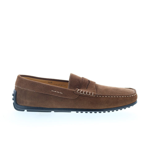 Zelli Italia Monza Italian Suede Calfskin Mens Brown Loafers Moccasin Shoes
