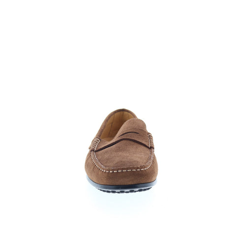 Zelli Italia Monza Italian Suede Calfskin Mens Brown Loafers Moccasin Shoes