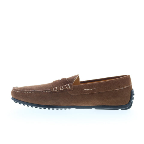 Zelli Italia Monza Italian Suede Calfskin Mens Brown Loafers Moccasin Shoes