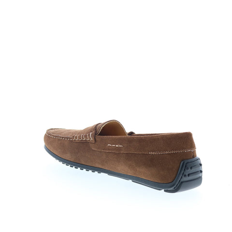 Zelli Italia Monza Italian Suede Calfskin Mens Brown Loafers Moccasin Shoes