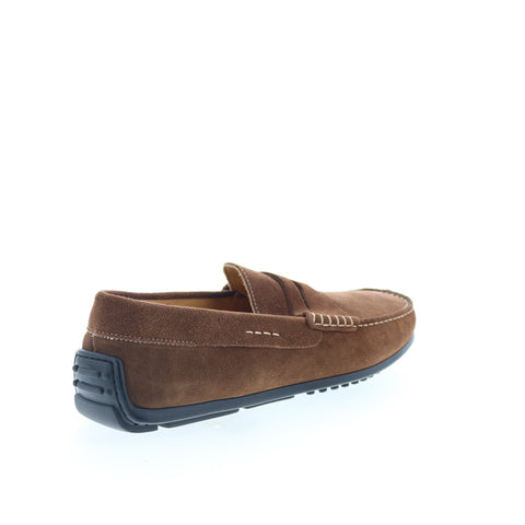 Zelli Italia Monza Italian Suede Calfskin Mens Brown Loafers Moccasin Shoes