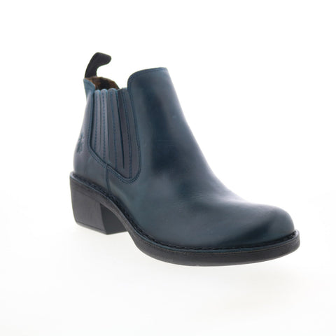Fly London Moof MOOF103FLY-005 Womens Blue Leather Ankle & Booties Boots