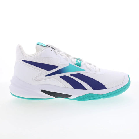 Reebok More Buckets Mens White Mesh Lace Up Athletic Basketball Shoes