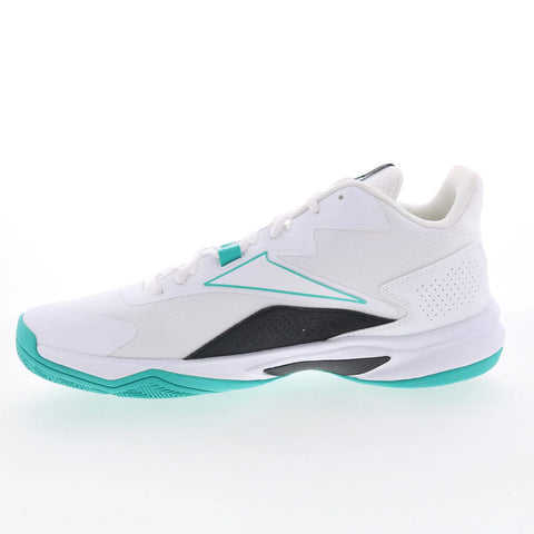Reebok More Buckets Mens White Mesh Lace Up Athletic Basketball Shoes