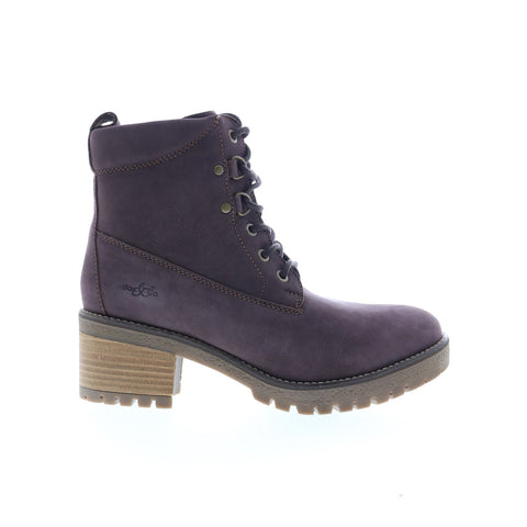 Bos. & Co. Morel Womens Purple Nubuck Lace Up Ankle & Booties Boots