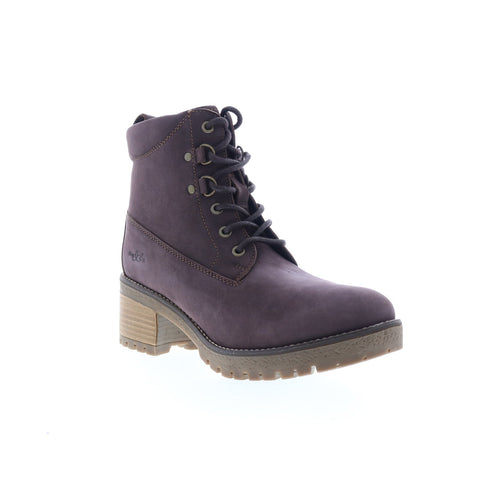 Bos. & Co. Morel Womens Purple Nubuck Lace Up Ankle & Booties Boots
