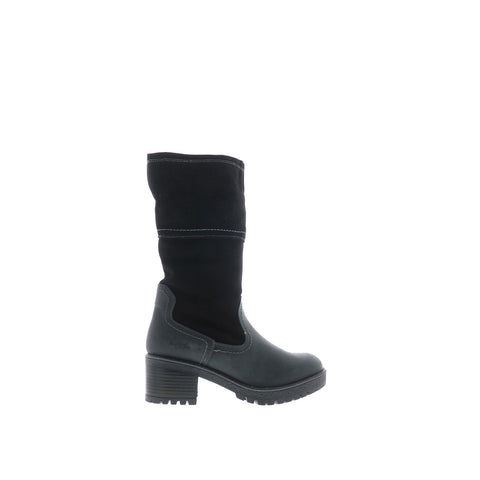 Bos. & Co. Motive Womens Black Suede Zipper Mid Calf Boots