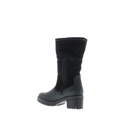 Bos. & Co. Motive Womens Black Suede Zipper Mid Calf Boots