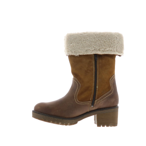 Bos. & Co. Motive Womens Brown Leather Zipper Mid Calf Boots