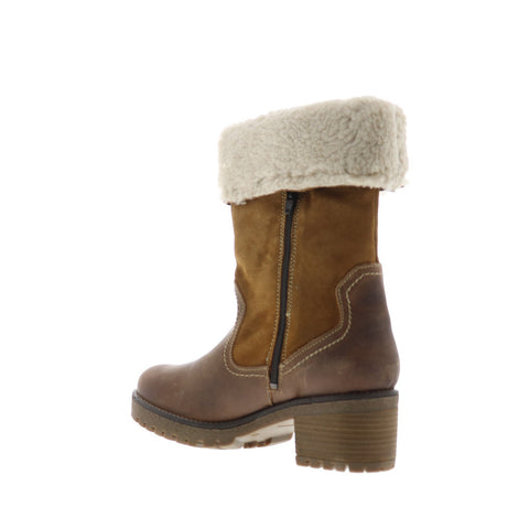 Bos. & Co. Motive Womens Brown Leather Zipper Mid Calf Boots