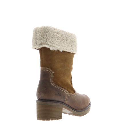 Bos. & Co. Motive Womens Brown Leather Zipper Mid Calf Boots