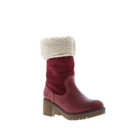 Bos. & Co. Motive Womens Red Leather Zipper Mid Calf Boots