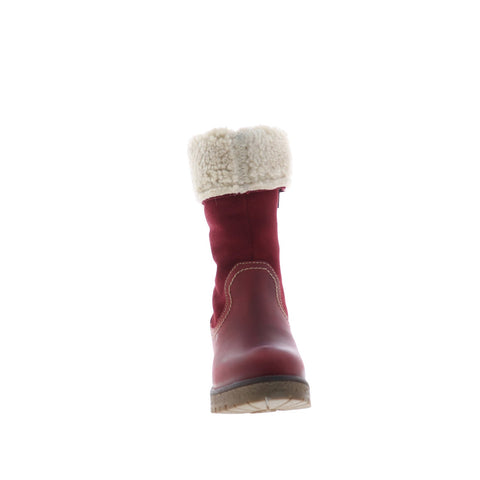 Bos. & Co. Motive Womens Red Leather Zipper Mid Calf Boots