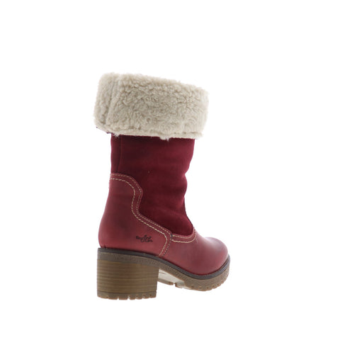 Bos. & Co. Motive Womens Red Leather Zipper Mid Calf Boots