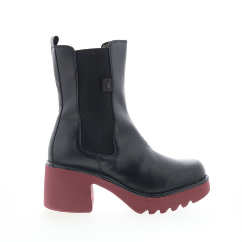 Fly London Moya MOYA251FLY-002 Womens Black Leather Casual Dress Boots
