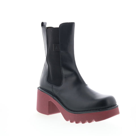 Fly London Moya MOYA251FLY-002 Womens Black Leather Casual Dress Boots